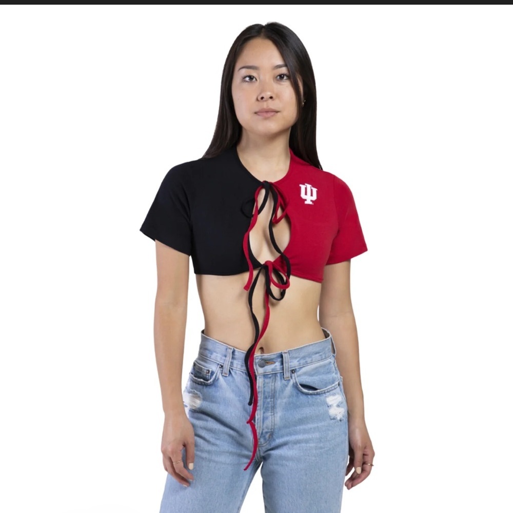 Hype & Vice Heartbreaker Indiana Hoosiers Crop Tee Size S
